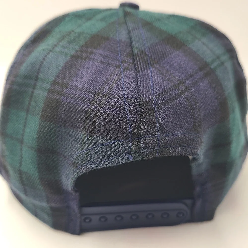 Vintage Old Course St Andrews Hat Snapback Blue Green Plaid Golf Scotland Men